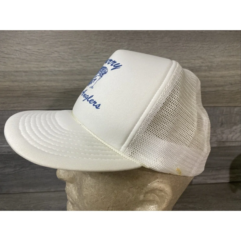 Vintage Surry Bass Anglers White Mesh Hat Fishing Cap Mesh Snapback Rope - Picture 3 of 12